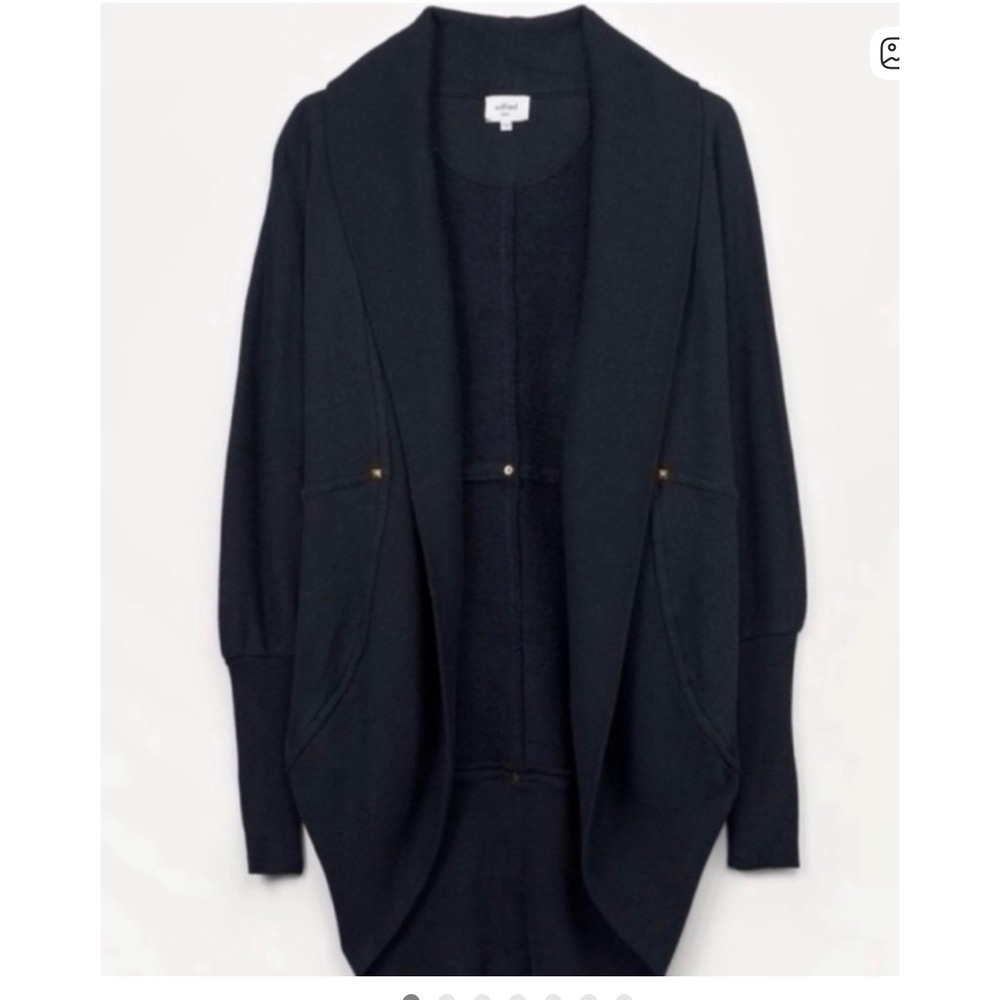 Wilfred Aritzia Black Cocoon Shawl Collar Cardigan SZ SM Sweatshirt Studded Cozy